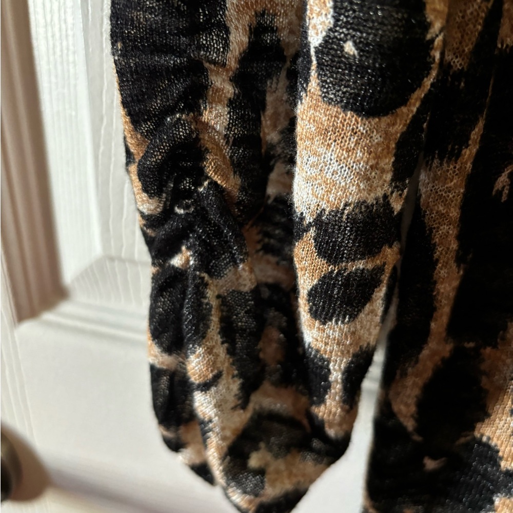 INC animal print sweater with detail at neckline size L - Picture 3 of 4